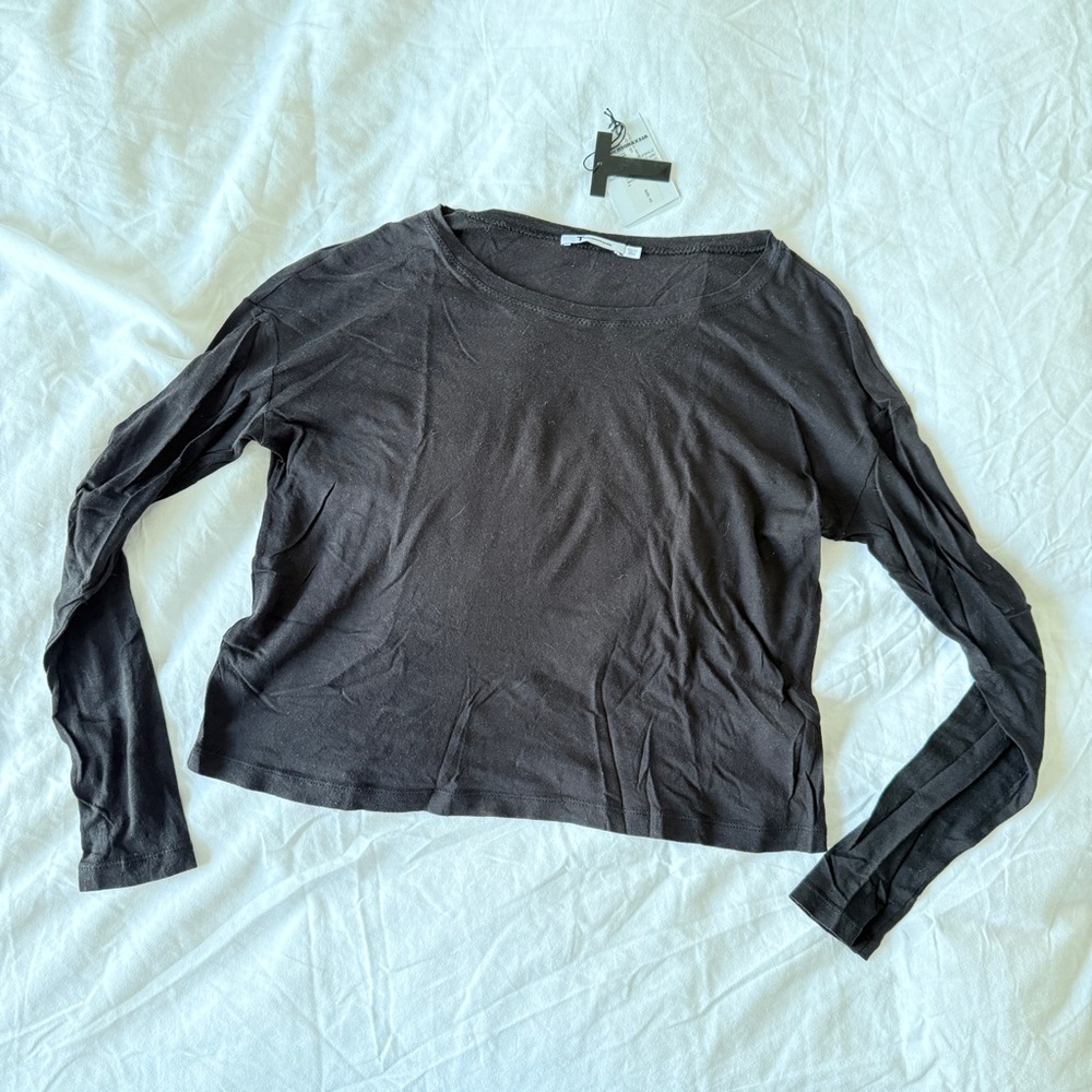 T BY ALEXANDER WANG Black Long-Sleeve Tee XS Modal Cotton